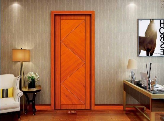 鑫順來X-2067雕花拼貼幾何圖型封閉漆修色實木復(fù)合烤漆門