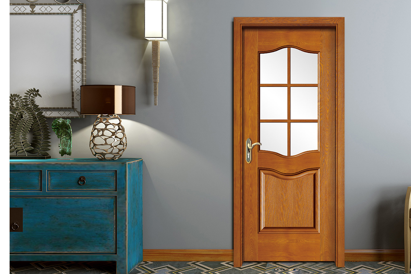 廠價直銷愉心X-1032平開實木開放漆門