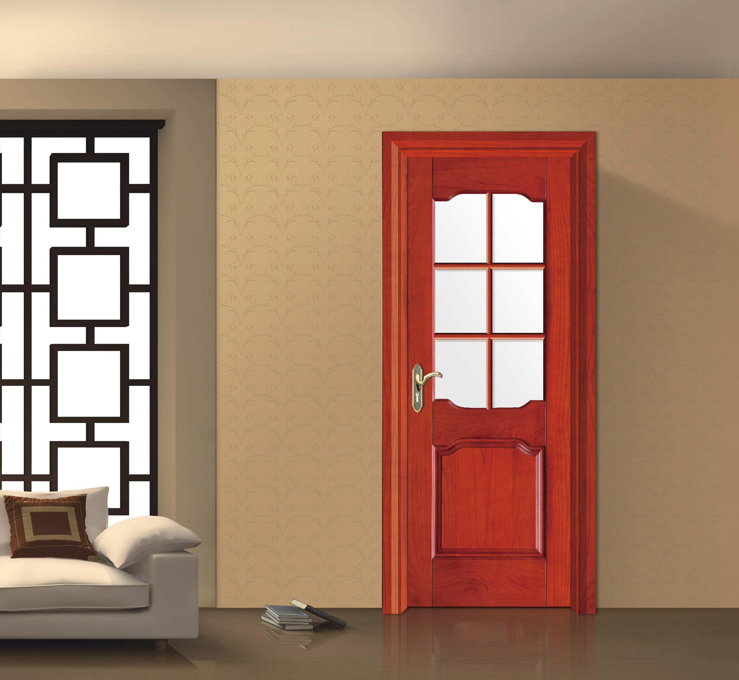 廠價直銷鑫順來X-8012平開實木烤漆門