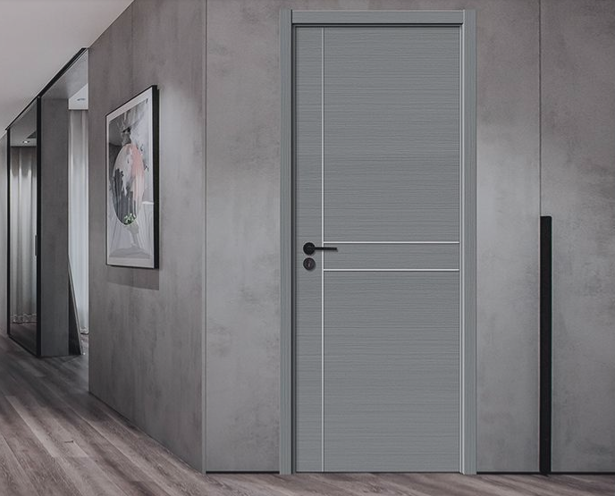 新品推薦零度鑫順來(lái)X-9004平開鑲金屬條實(shí)木烤漆門