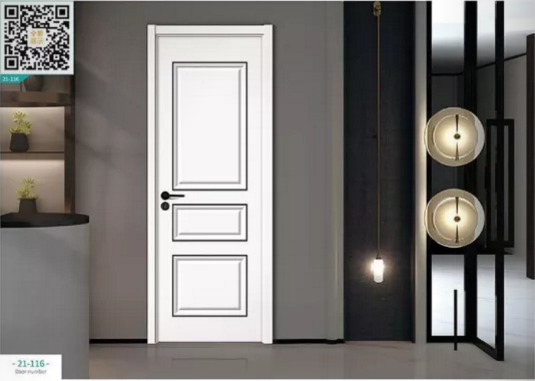 廠價新款鑫順來21-116掃碼豪華扣線叉色木門,掃二維碼看裝修風格