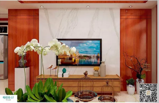 廠價新款鑫順來DQ-17掃碼中式電視墻,掃二維碼看裝修風(fēng)格