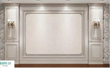 廠價新款鑫順來DQ-19掃碼金典白電視墻,掃二維碼看裝修風(fēng)格